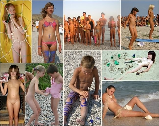 Purenudismus Fotos - Kind wird gemalt [Naturism Online]